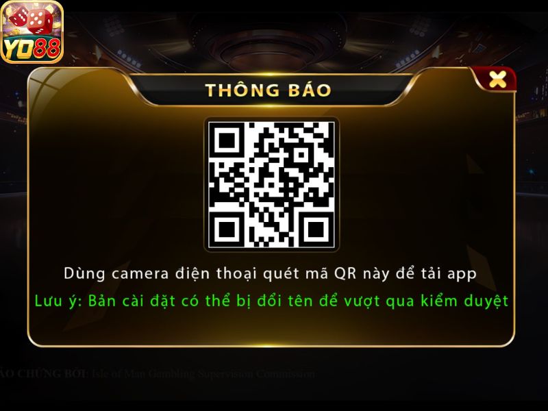 Quét mã QR để tải đúng app nhà cái YO88